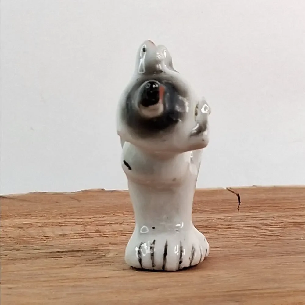 Vintage Porcelain Cat Figure Figurine Small Made in Japan